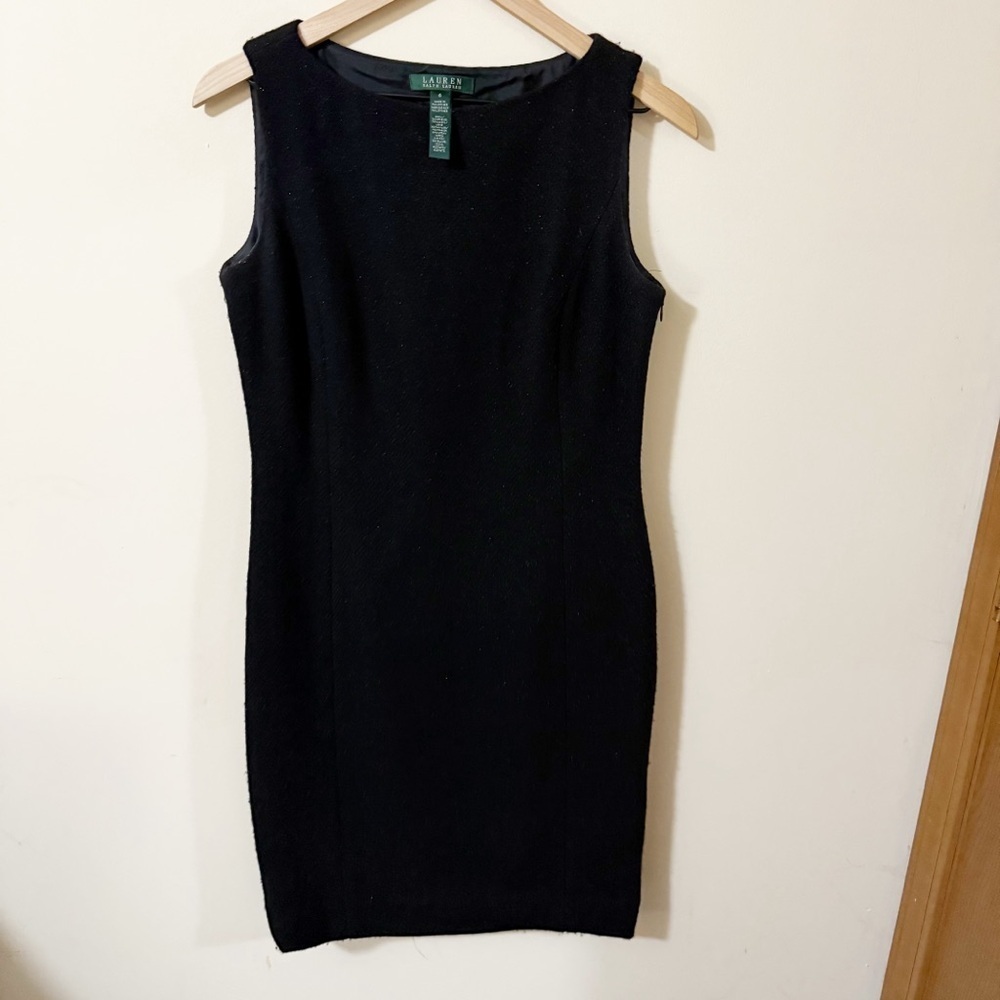 Vintage Lauren Ralph Lauren Wool Blend Glittery Sheath Dress Size 6 Business